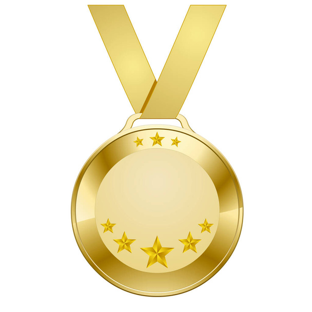 Золотая звезда медаль на белом фоне - Вектор,изображение