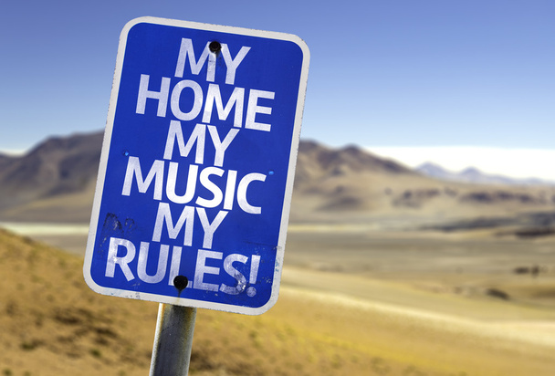 Az én-m haza az én-m zene My szabályok jele - Fotó, kép