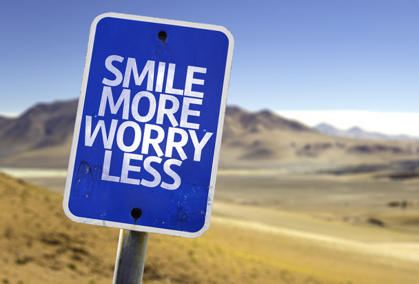 Smile More Worry Less sign - Photo, Image