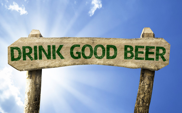 Drink Good Beer wooden sign - Фото, изображение