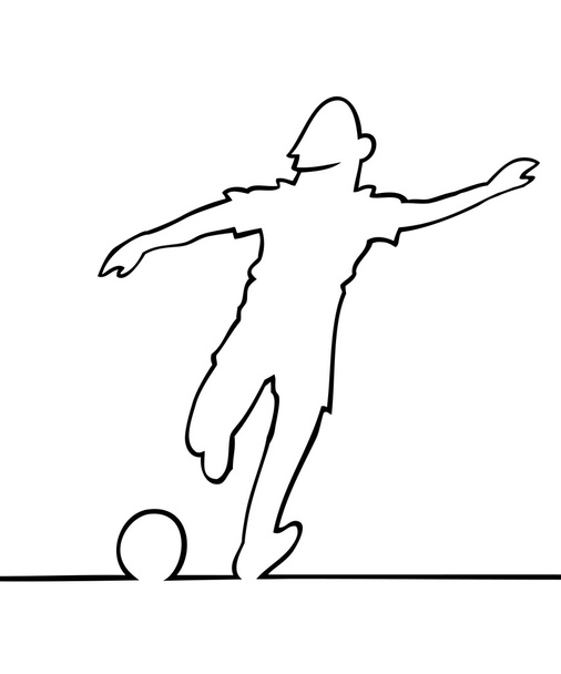 Soccer player kicking the ball - Vektor, Bild