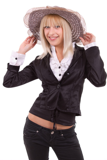 Girl posing with hat - Fotó, kép
