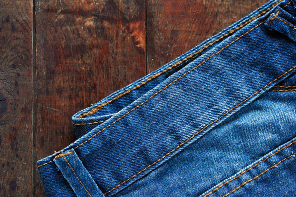 Jeans On Wood - Photo, Image