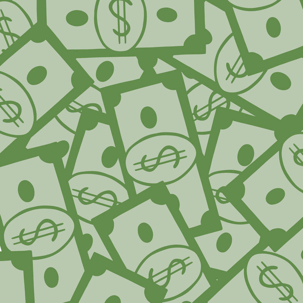 Vector illustration of a stack of dollars. Background from dollars. - Vector, Image