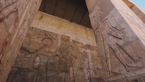 Wall Paintings In The Ancient Egyptian Temple Of Abydos - Video