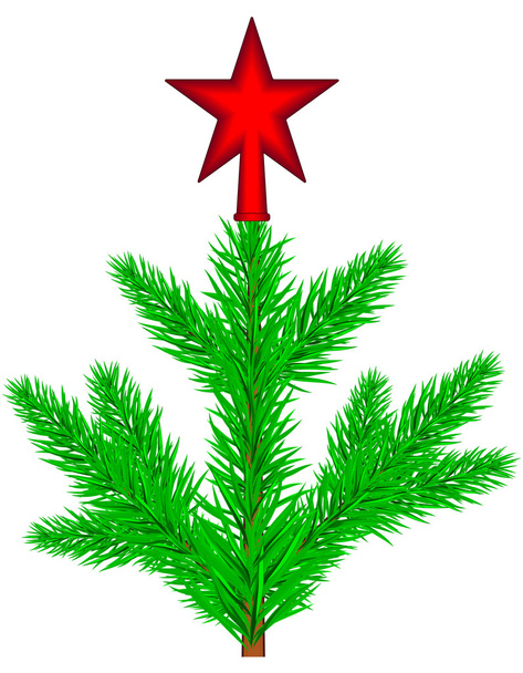 Хвойне дерево з зіркою
 - Вектор, зображення