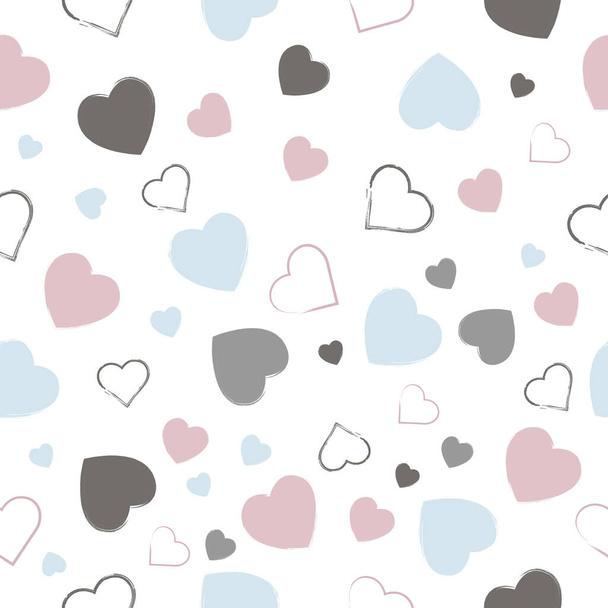 Valentine day of seamless pattern. Festive decoration on white background with heart for a princess party, wedding, holiday. - Vector, afbeelding