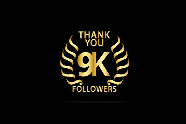 9K, 9000 Followers Thankyou anniversary celebration logotype. anniversary logo - Vettoriali, immagini