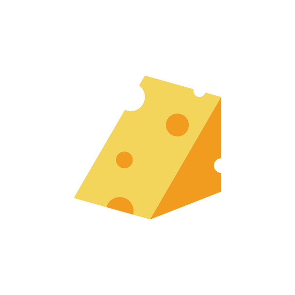 Cheese slice icon. Simple color illustration elements of dairy product icons for ui and ux, website or mobile application on white background - Vector, Imagen