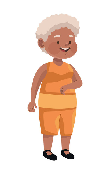 afro old woman standing character - Vector, imagen