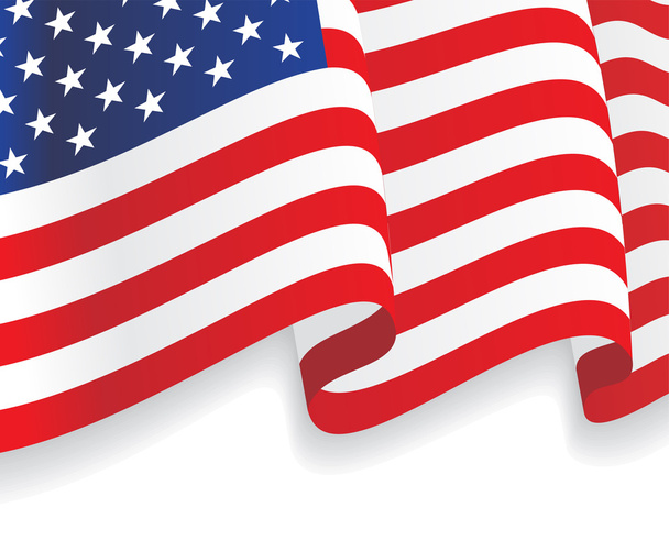 Fondo con ondear bandera americana. Vector
 - Vector, Imagen