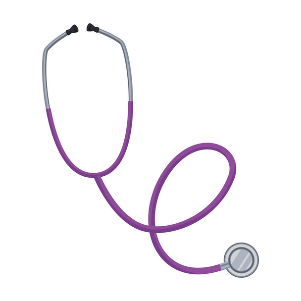 stethoscope tool purple color icon - Vettoriali, immagini