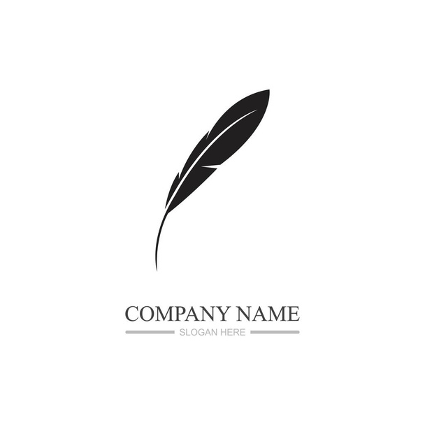 Feather logo images illustration design template - Vetor, Imagem