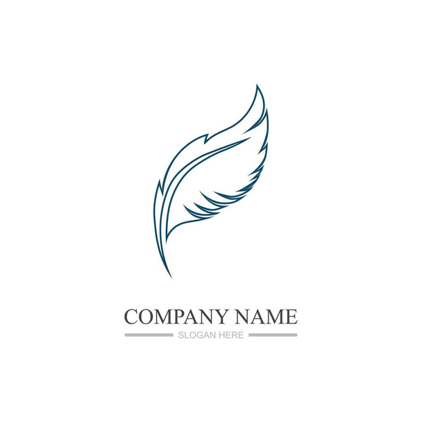 Feather logo images illustration design template - Vektor, Bild