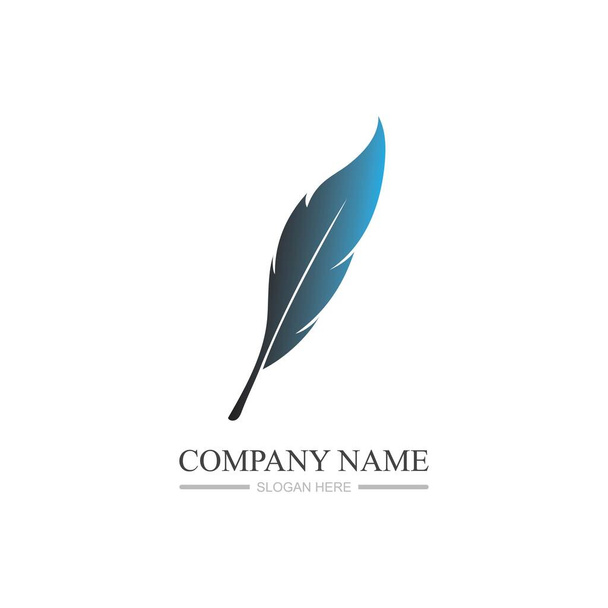 Feather logo images illustration design template - Vector, Image