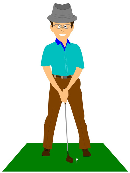 Golfer at tee - Фото, изображение