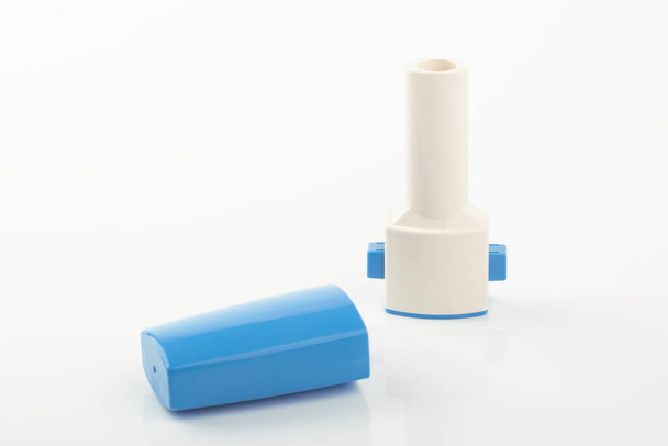 Metered Dose Inhaler isolated over white background - Photo, image