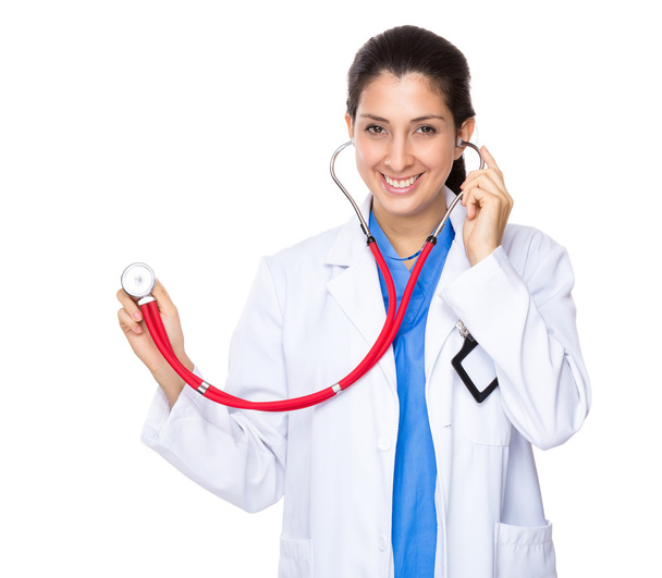 kobieta lekarz ze stetoskopem - Zdjęcie, obraz