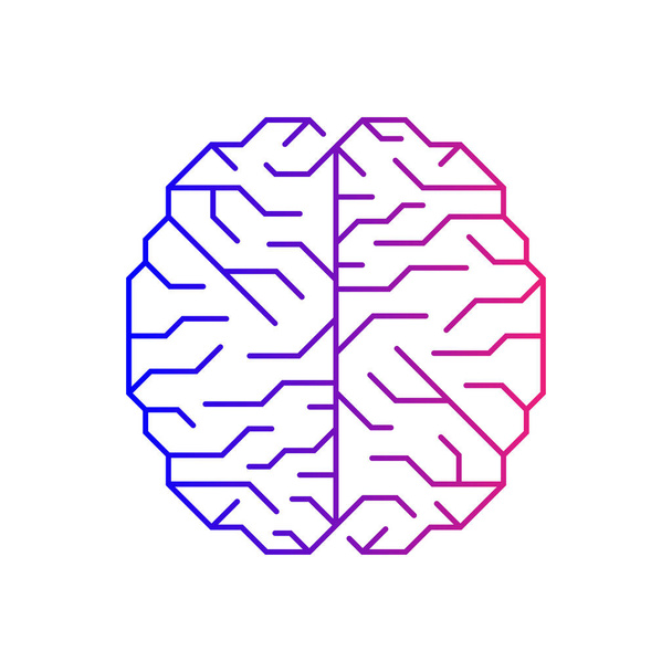 Artificial Intelligence brain icon. Digital electronic data transfer concept. Vector illustration - Vector, Image