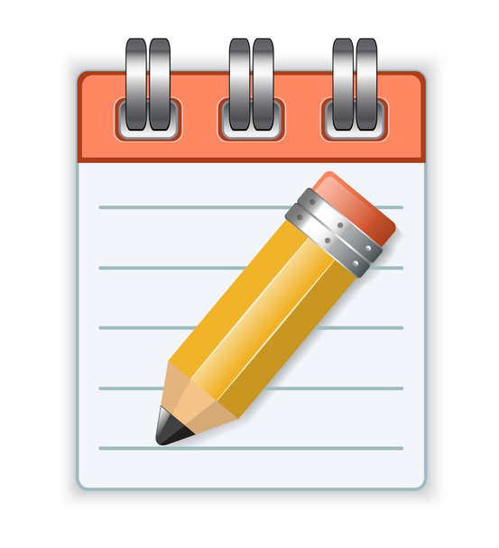 Notebook and pencil - Vettoriali, immagini