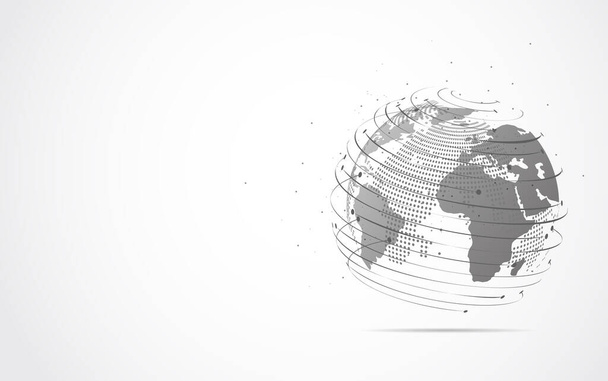 Globální síťové připojení. World map point and line composition concept of global business. Vektorová ilustrace - Vektor, obrázek