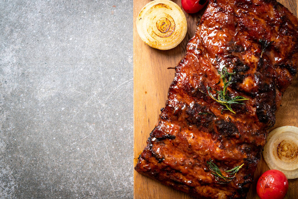 grilled and barbecue ribs pork - Photo, image
