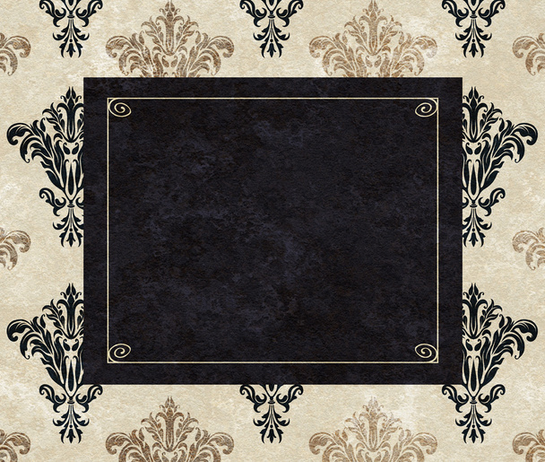 Chic Frame Copy Space on Taupe Damask - Photo, Image