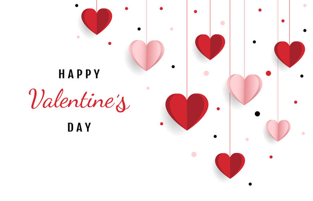 Happy valentine day. with creative love composition of the hearts. Vector illustration - Vektor, kép