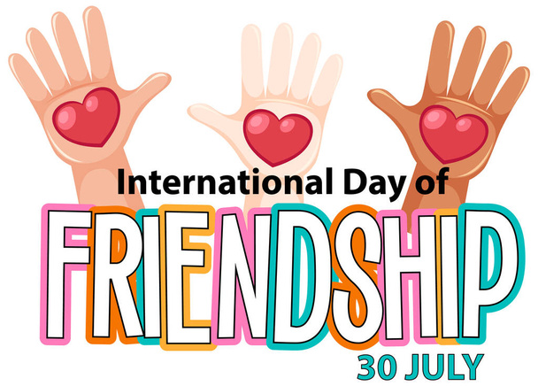 International Friendship Day banner design illustration - Vector, Image