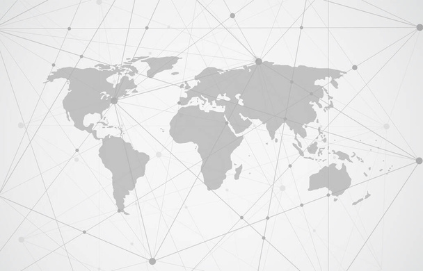 Globální síťové připojení. World map point and line composition concept of global business. Vektorová ilustrace - Vektor, obrázek