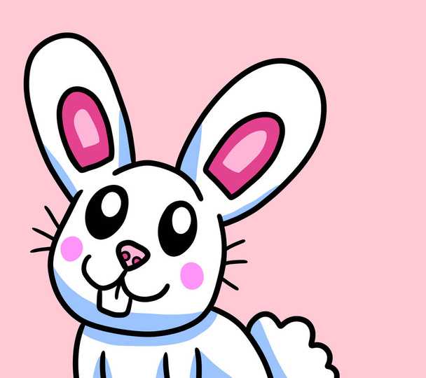 Digital illustration of a adorable happy Easter bunny card - Foto, Bild