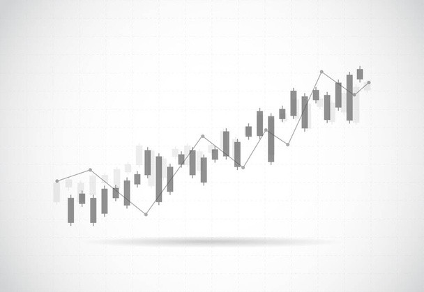 Επιχειρηματικό κηροπήγιο γράφημα γράφημα του χρηματιστηρίου επενδύσεων διαπραγμάτευσης για το σχεδιασμό υποβάθρου. Σημείο καμπής, Τάση γραφήματος. Εικονογράφηση διανύσματος - Διάνυσμα, εικόνα