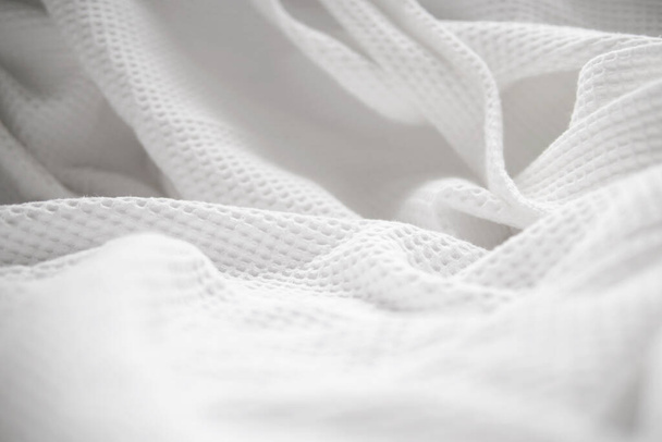 The white fabric texture pattern background. - Foto, Imagen