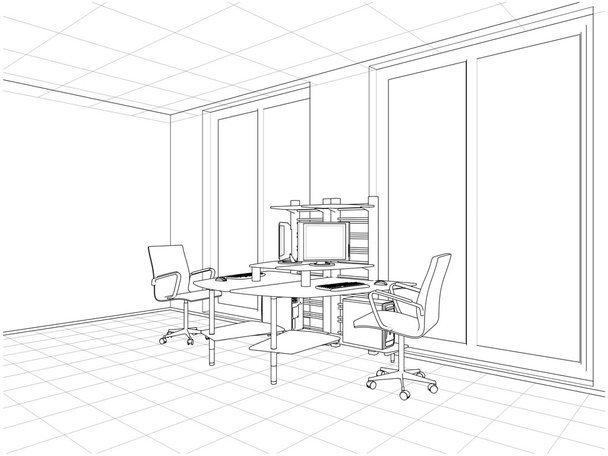 Interior Oficina Habitaciones Vector
 - Vector, Imagen