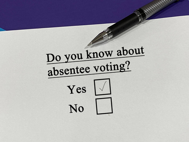 One person is answering question about politics. He knows about absentee voting. - Photo, Image