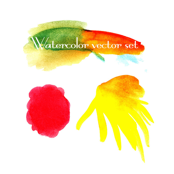 Vector watercolor blotch set - Vector, Image