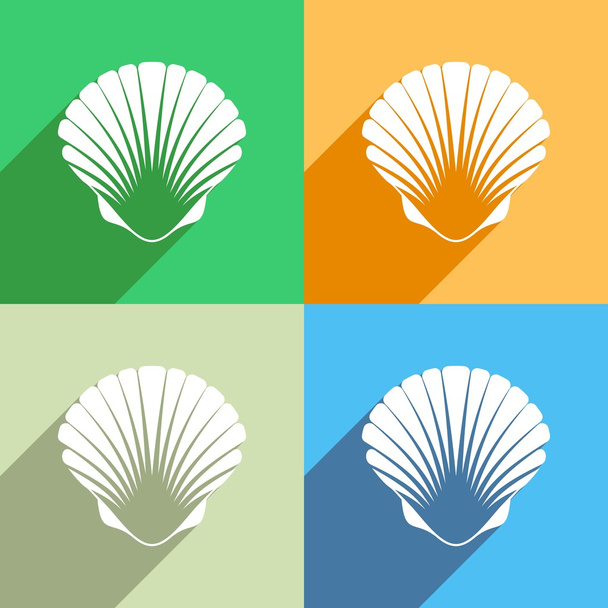 Vieira icono de concha marina
 - Vector, imagen
