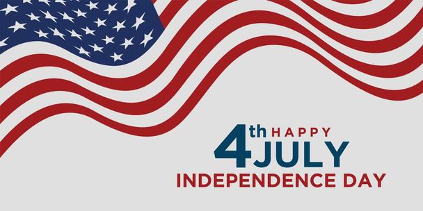 Happy 4th july holiday in the US. American independence day greeting card vector illustration - Vettoriali, immagini