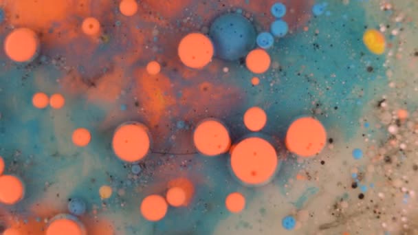 orange and teal ink floating background texture science . High quality 4k footage - Metraje, vídeo