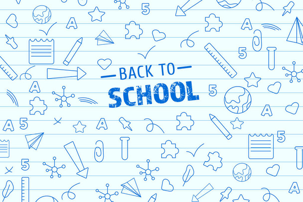Background with school subjects. Back to School. Vector illustration - Vector, Image