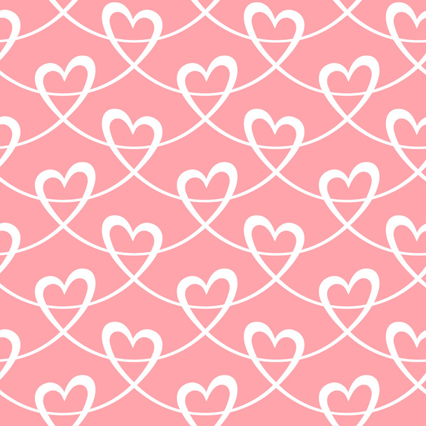 Eamless pattern with hearts of stylized ribbon - Vektori, kuva