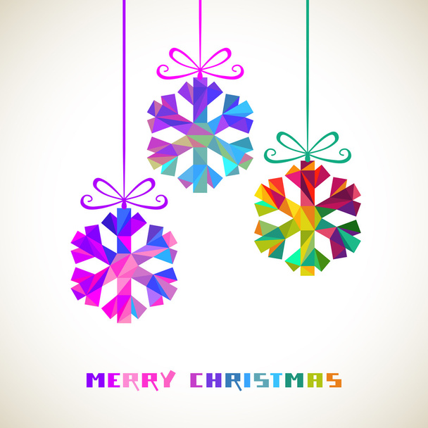Χριστουγεννιάτικη κάρτα με διακόσμηση νιφάδες χιονιού - Διάνυσμα, εικόνα
