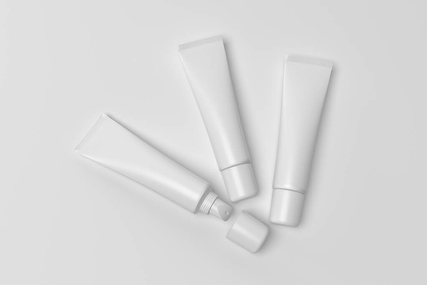 packaging template for lip balm tube mockup for design 3d render - Fotoğraf, Görsel