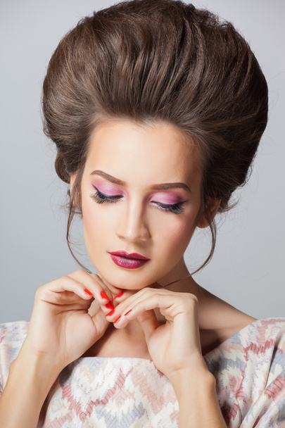 Detail portrét krásné ženy s kreativní make-up - Fotografie, Obrázek