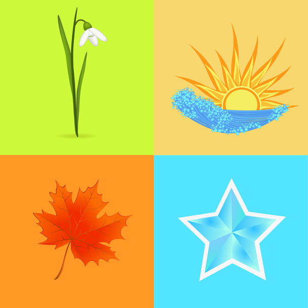 four seasons symbols  - Vector, Image