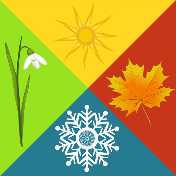 four seasons symbols  - Vector, Image