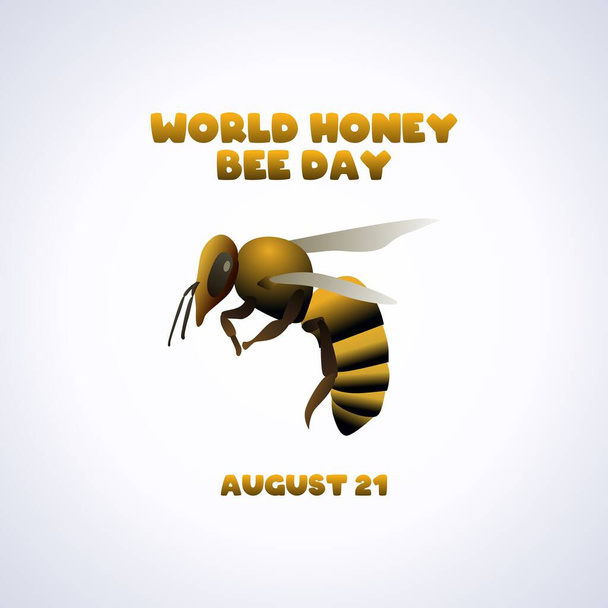 Векторная графика мирового дня медоносной пчелы хороша для празднования Всемирного дня медоносной пчелы. плоский дизайн. Плоская иллюстрация для листовок. - Вектор,изображение