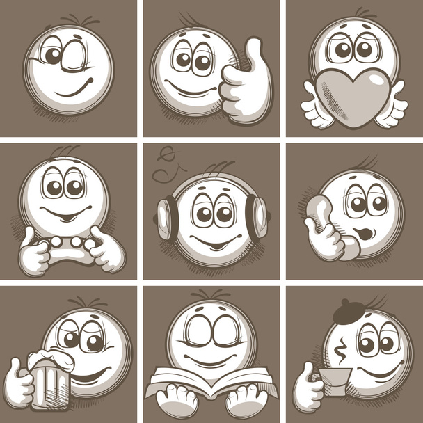 Schetsen emoticon - Vector, afbeelding