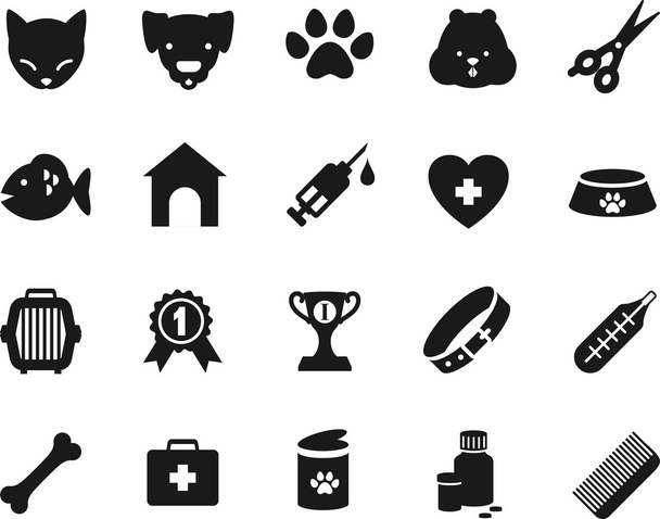 veterinaire icons set - Vector, afbeelding