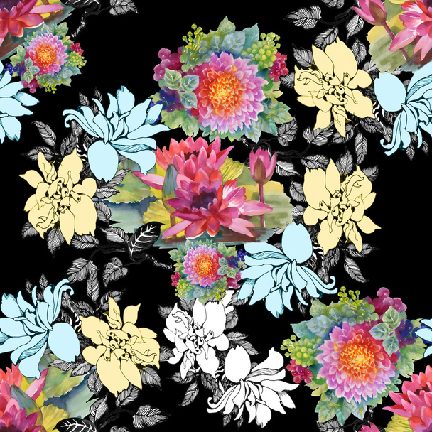 Colorful floral background - Foto, afbeelding